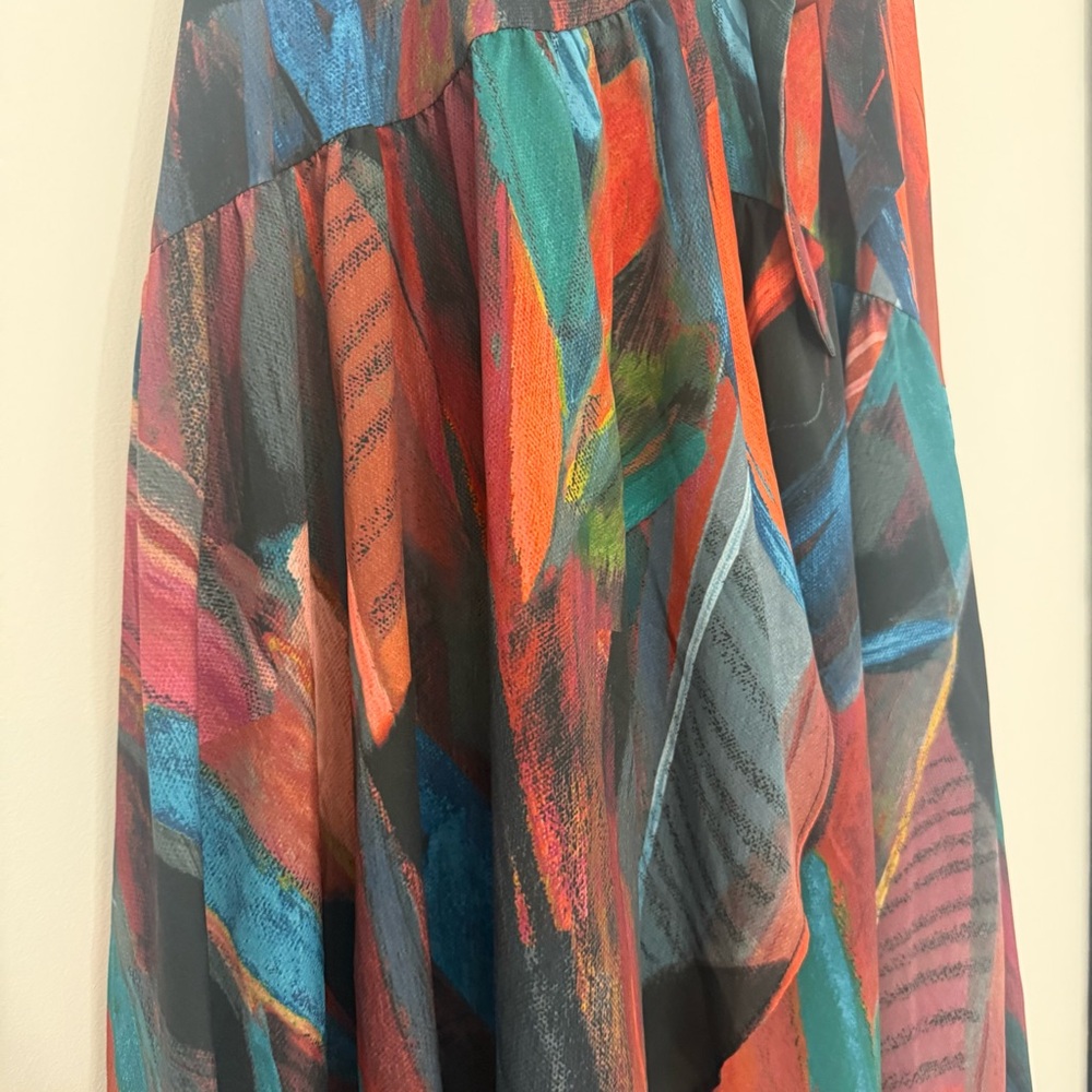 Hutch Anthropologie Multicolor Novelty Print Wrap Maxi Skirt Sz Small Artsy - Picture 7 of 13